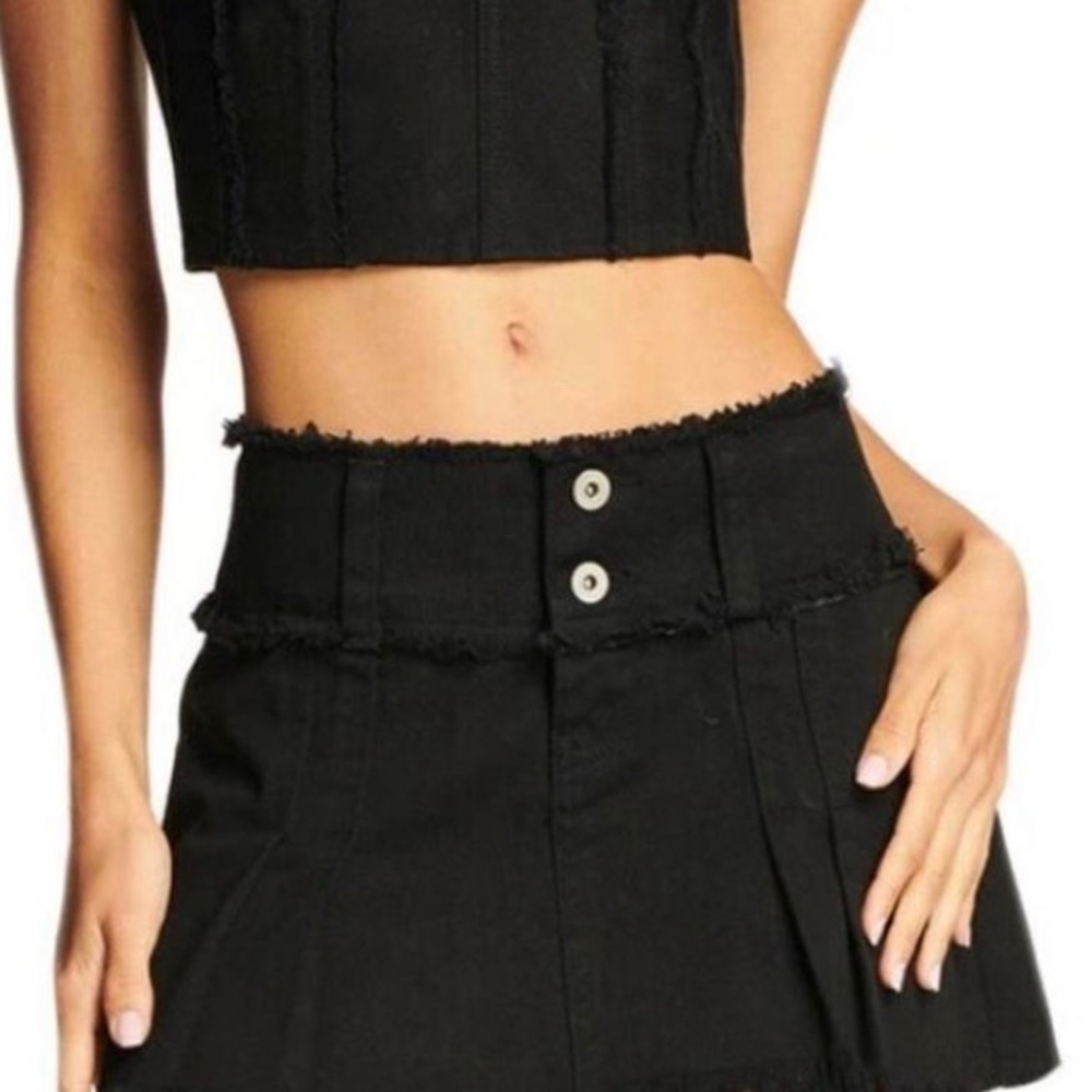 I.Am.Gia. black denim skylar mini skirt. Size large: us size 8